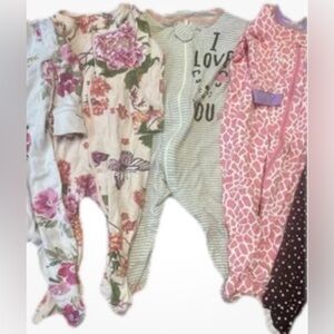 Baby Sleeper 5 Piece Lot 0-3 Month Sleepers Animals and Flowers